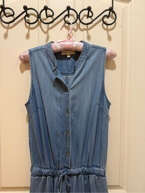 Side Stitch Light Blue Chambray Jumpsuit